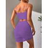 imageFloerns Womens Glitter Sleeveless Ruched Party Clubwear Bodycon Mini DressLight Purple