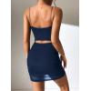 imageFloerns Womens Glitter Sleeveless Ruched Party Clubwear Bodycon Mini DressNavy Blue