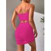 imageFloerns Womens Glitter Sleeveless Ruched Party Clubwear Bodycon Mini DressPure Pink