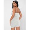imageFloerns Womens Glitter Sleeveless Ruched Party Clubwear Bodycon Mini DressWhite Pure