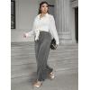 imageFloerns Womens Plus Size Long Sleeve Button Front Sheer Tie Back Shirt Blouse TopWhite