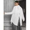 imageFloerns Womens Plus Size Long Sleeve Button Front Sheer Tie Back Shirt Blouse TopWhite