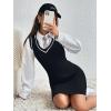 imageFloerns Womens Zebra Striped Print Sleeveless Bodycon Sweater Mini DressBlack Dull Solid