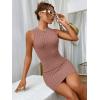 imageFloerns Womens Zebra Striped Print Sleeveless Bodycon Sweater Mini DressCoral Pink