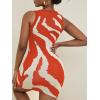 imageFloerns Womens Zebra Striped Print Sleeveless Bodycon Sweater Mini DressOrange Striped