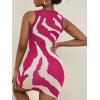imageFloerns Womens Zebra Striped Print Sleeveless Bodycon Sweater Mini DressVirtual Pink