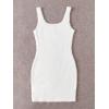 imageFloerns Womens Zebra Striped Print Sleeveless Bodycon Sweater Mini DressWhite Letter