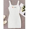 imageFloerns Womens Zebra Striped Print Sleeveless Bodycon Sweater Mini DressWhite Letter
