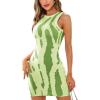 imageFloerns Womens Zebra Striped Print Sleeveless Bodycon Sweater Mini DressGreen