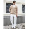 imageFloerns Mens Casual Long Sleeve Button Front V Neck Rib Knit Cardigan SweaterApricot