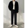 imageFloerns Mens Casual Long Sleeve Button Front V Neck Rib Knit Cardigan SweaterBlack