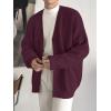 imageFloerns Mens Casual Long Sleeve Button Front V Neck Rib Knit Cardigan SweaterBurgundy
