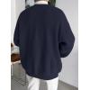 imageFloerns Mens Casual Long Sleeve Button Front V Neck Rib Knit Cardigan SweaterDark Blue