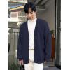 imageFloerns Mens Casual Long Sleeve Button Front V Neck Rib Knit Cardigan SweaterDark Blue