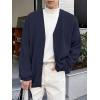 imageFloerns Mens Casual Long Sleeve Button Front V Neck Rib Knit Cardigan SweaterDark Blue