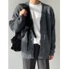 imageFloerns Mens Casual Long Sleeve Button Front V Neck Rib Knit Cardigan SweaterDark Grey