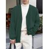 imageFloerns Mens Casual Long Sleeve Button Front V Neck Rib Knit Cardigan SweaterGreen