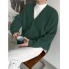 imageFloerns Mens Casual Long Sleeve Button Front V Neck Rib Knit Cardigan SweaterGreen