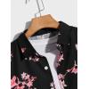imageFloerns Mens Causal Summer Print Hawaiian Shirt Short Sleeve Button Down Beach ShirtsBlack Floral