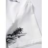 imageFloerns Mens Causal Summer Print Hawaiian Shirt Short Sleeve Button Down Beach ShirtsWhite Black Multi