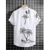 imageFloerns Mens Causal Summer Print Hawaiian Shirt Short Sleeve Button Down Beach ShirtsWhite Black Multi
