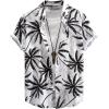 imageFloerns Mens Causal Summer Print Hawaiian Shirt Short Sleeve Button Down Beach ShirtsWhite Coconut Tree