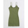 imageFloerns Womens Casual Solid Sleeveless Cami Split Hem Ribbed Knit Bodycon Mini DressA Green