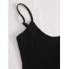 imageFloerns Womens Casual Solid Sleeveless Cami Split Hem Ribbed Knit Bodycon Mini DressBlack