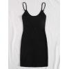 imageFloerns Womens Casual Solid Sleeveless Cami Split Hem Ribbed Knit Bodycon Mini DressBlack