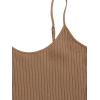 imageFloerns Womens Casual Solid Sleeveless Cami Split Hem Ribbed Knit Bodycon Mini DressBrown