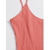 imageFloerns Womens Casual Solid Sleeveless Cami Split Hem Ribbed Knit Bodycon Mini DressCoral Pink
