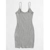 imageFloerns Womens Casual Solid Sleeveless Cami Split Hem Ribbed Knit Bodycon Mini DressGrey