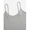 imageFloerns Womens Casual Solid Sleeveless Cami Split Hem Ribbed Knit Bodycon Mini DressGrey