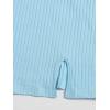 imageFloerns Womens Casual Solid Sleeveless Cami Split Hem Ribbed Knit Bodycon Mini DressLight Blue
