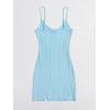 imageFloerns Womens Casual Solid Sleeveless Cami Split Hem Ribbed Knit Bodycon Mini DressLight Blue