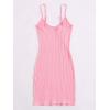 imageFloerns Womens Casual Solid Sleeveless Cami Split Hem Ribbed Knit Bodycon Mini DressPink
