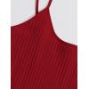 imageFloerns Womens Casual Solid Sleeveless Cami Split Hem Ribbed Knit Bodycon Mini DressRed