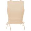 imageFloerns Womens Graphic Print Sleeveless Drawstring Ruched Crop Tank TopApricot