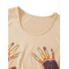imageFloerns Womens Graphic Print Sleeveless Drawstring Ruched Crop Tank TopApricot