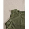 imageFloerns Womens Graphic Print Sleeveless Drawstring Ruched Crop Tank TopArmy Green