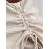 imageFloerns Womens Graphic Print Sleeveless Drawstring Ruched Crop Tank TopBeige Dog