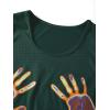 imageFloerns Womens Graphic Print Sleeveless Drawstring Ruched Crop Tank TopDark Green
