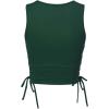 imageFloerns Womens Graphic Print Sleeveless Drawstring Ruched Crop Tank TopDark Green