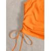imageFloerns Womens Graphic Print Sleeveless Drawstring Ruched Crop Tank TopOrange