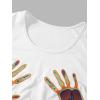 imageFloerns Womens Graphic Print Sleeveless Drawstring Ruched Crop Tank TopWhite