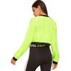 imageFloerns Womens Long Sleeve Lightweight Crop Bomber JacketB Neon Green