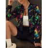 imageFloerns Womens Long Sleeve Lightweight Crop Bomber JacketBlack Ink