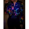 imageFloerns Womens Long Sleeve Lightweight Crop Bomber JacketBlack Ink