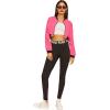 imageFloerns Womens Long Sleeve Lightweight Crop Bomber JacketHot Pink