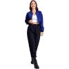 imageFloerns Womens Long Sleeve Lightweight Crop Bomber JacketRoyal Blue